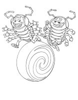 A coloring page of a bugs life